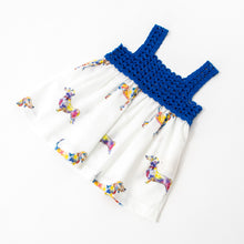 Load image into Gallery viewer, twhite-blue-toddler-dress