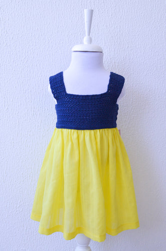navy yellow dress