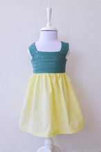 Load image into Gallery viewer, sage green yellow girls dress