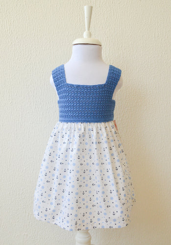 blue Anchor Print Dress