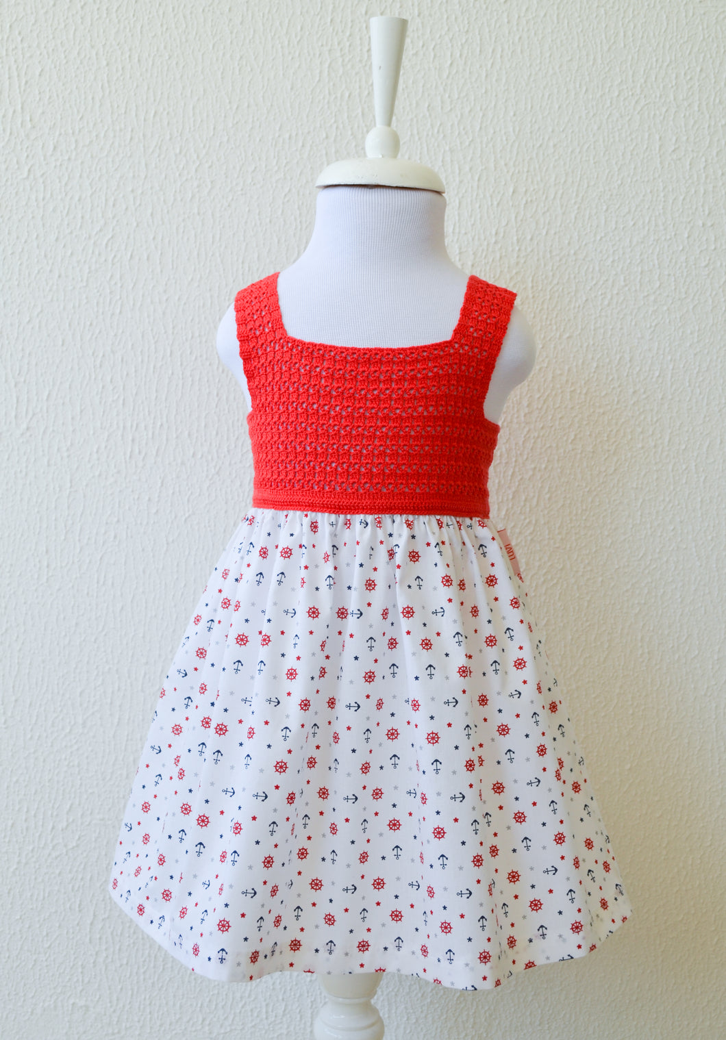 red Anchor Print Dress